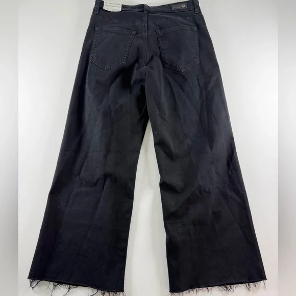 AG Saige Wide Leg Crop High-Rise Fit Size 30 Color Black - Picture 9 of 16